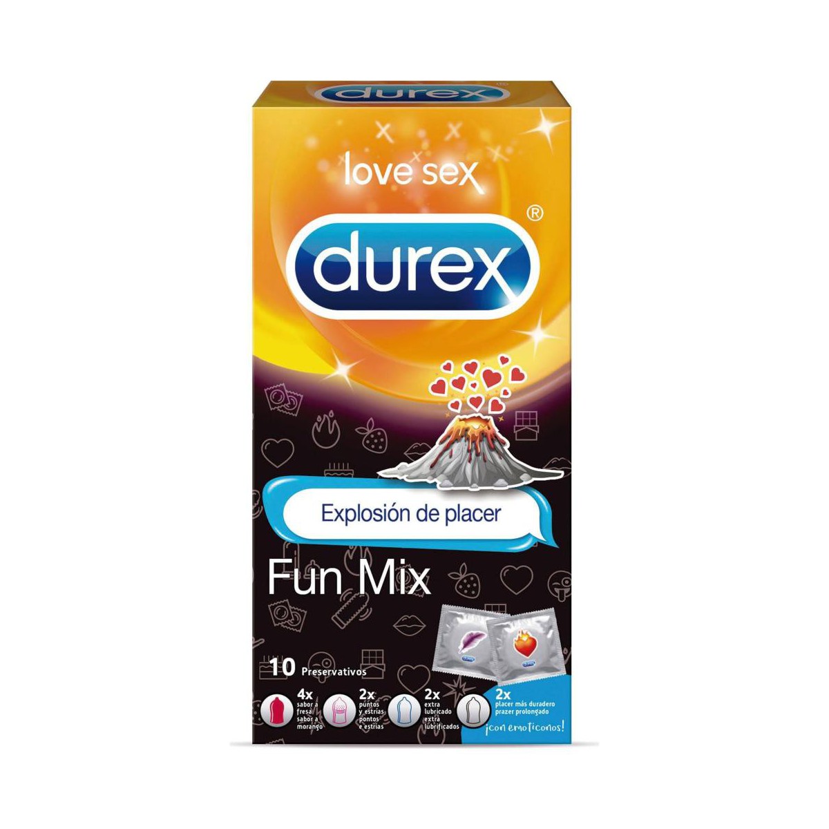 10 Preservativos Durex Fun Mix