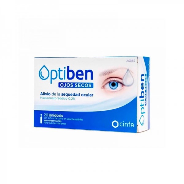 OPTIBEN OJOS SECOS GOTAS UNIDOSIS 025 ML 20 AMP