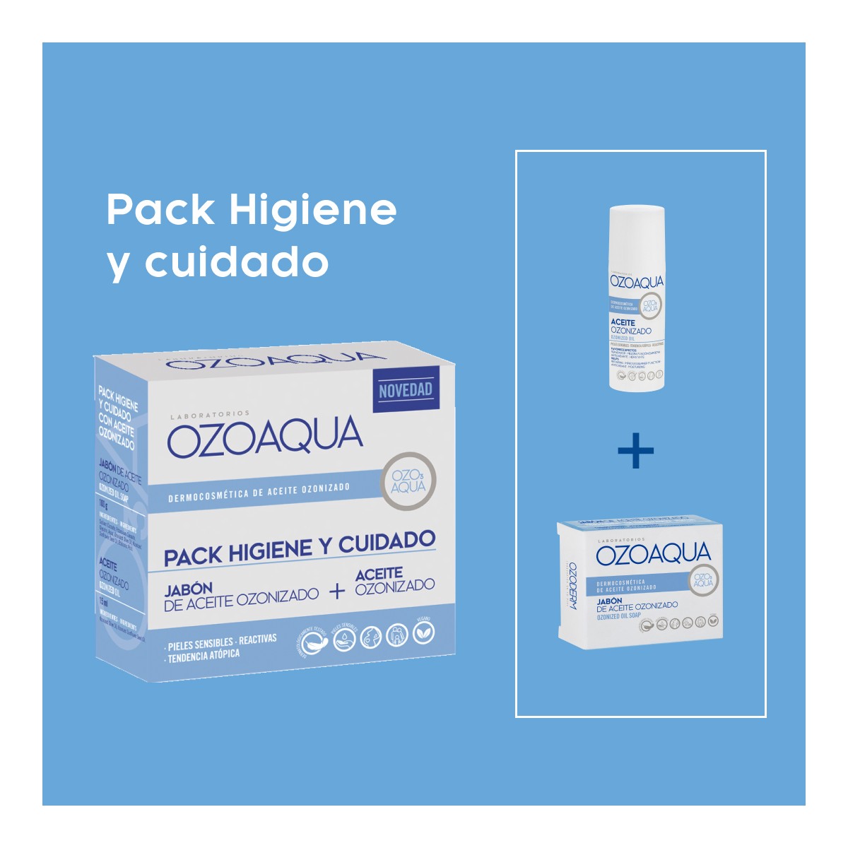 OZOAQUA PACK HIGIENE Y CUIDADO ACEITE Y JABÓN