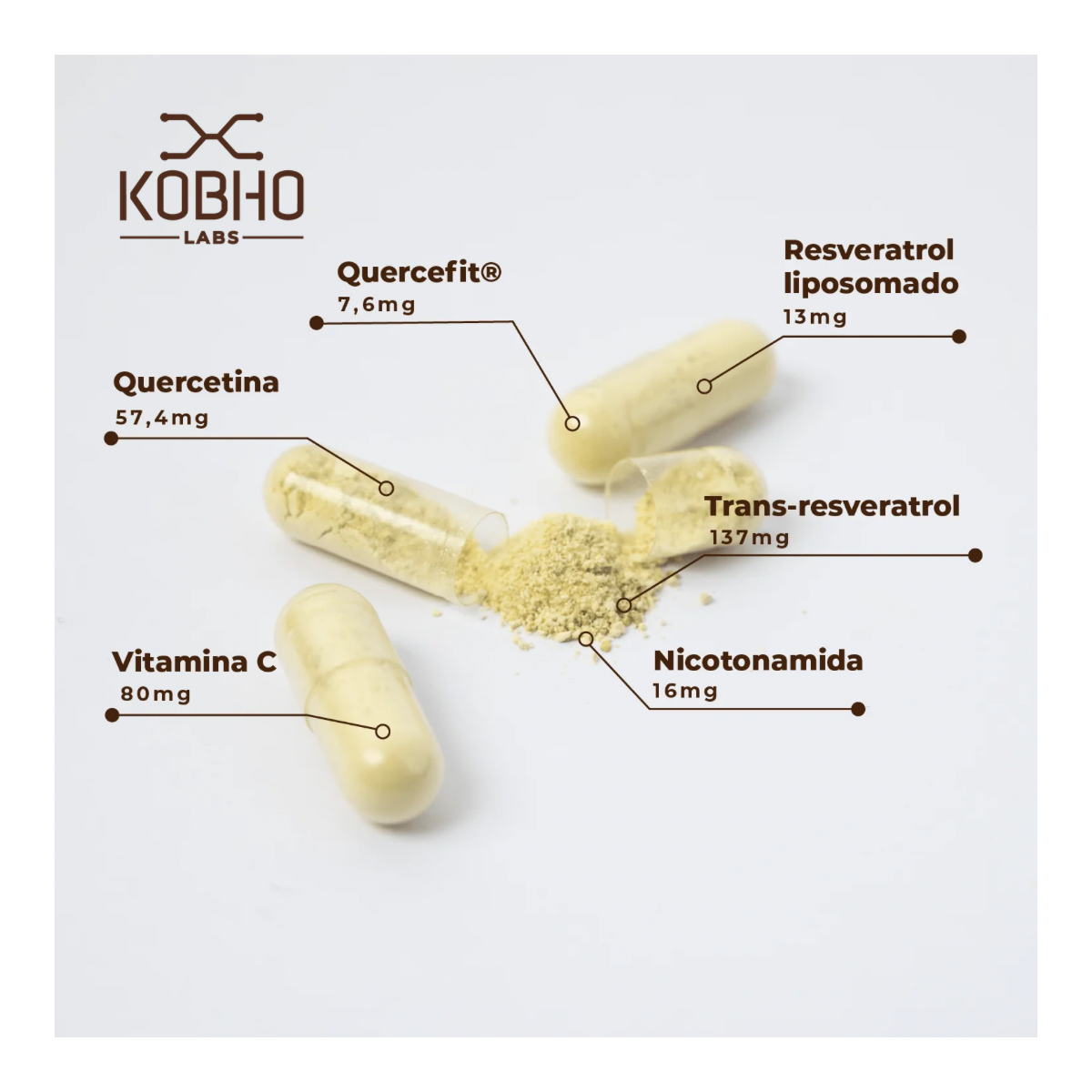 KOBHO TRANS RESVERATROL + QUERCETINA 60 capsulas