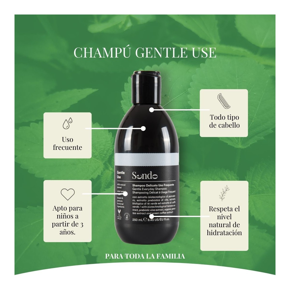 sendo champu uso frecuente 250 ml