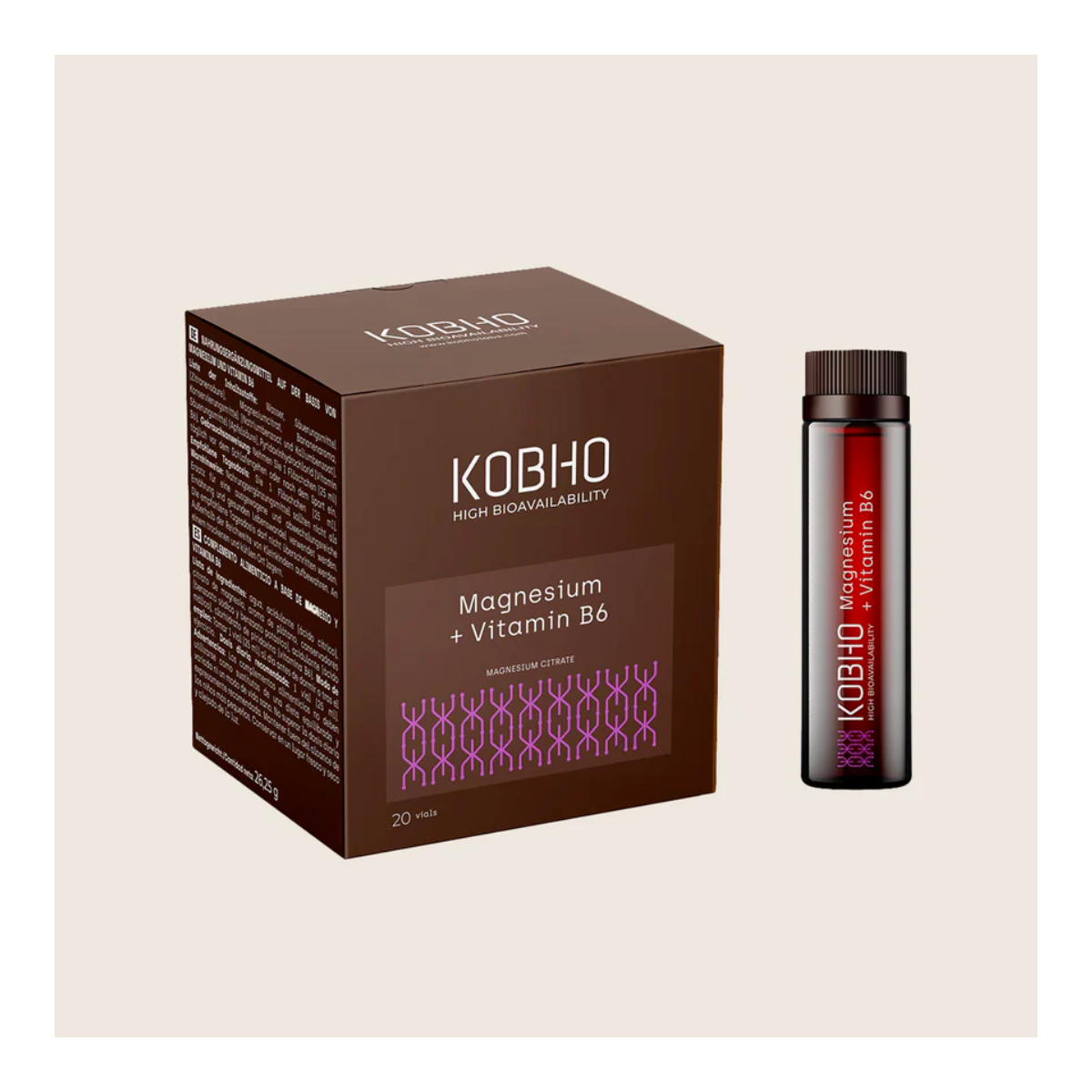 KOBHO MAGNESIO + VITAMINA B6 20 VIALES