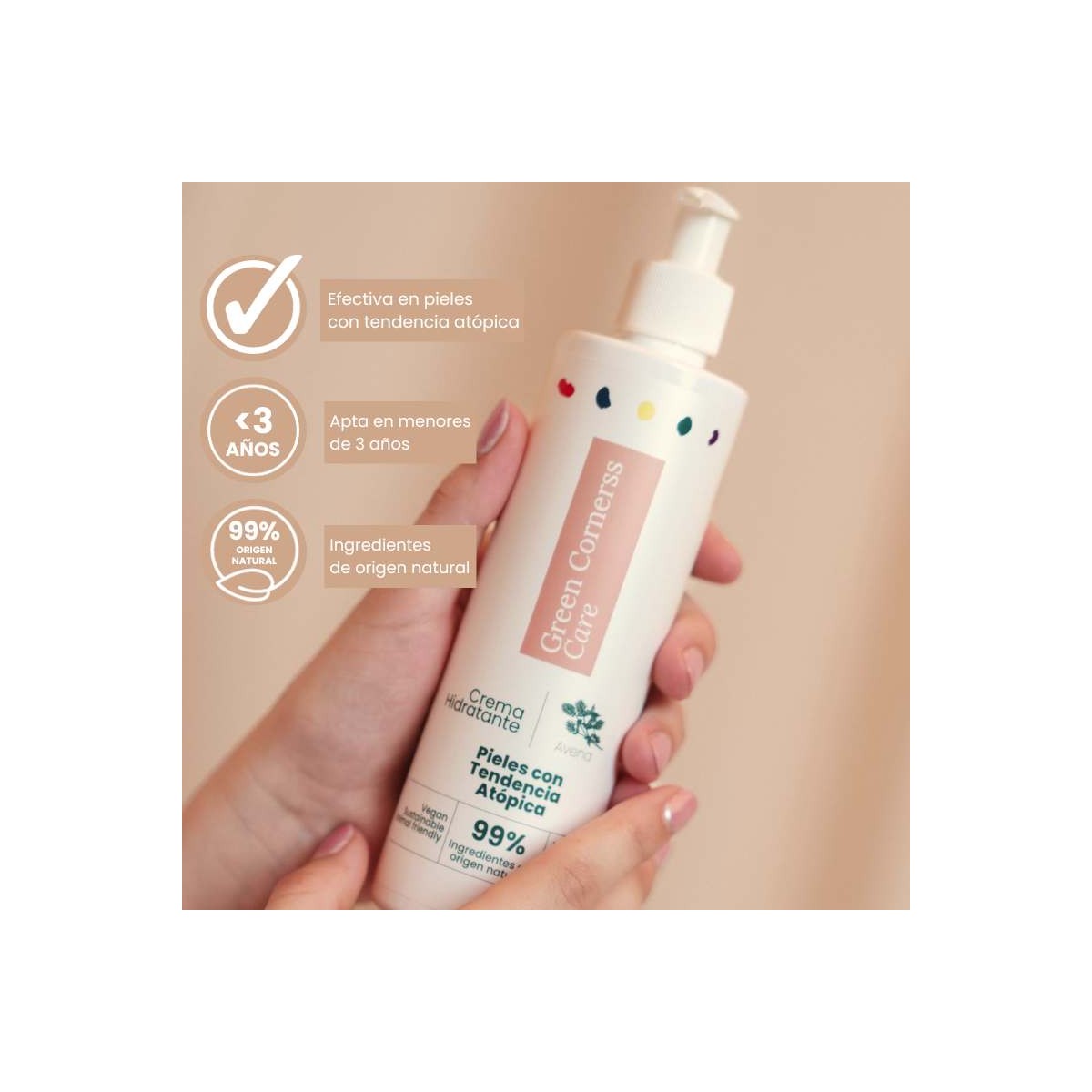 GREEN CORNERSS Crema hidratante de avena 300 ml