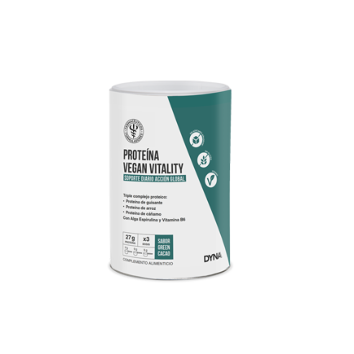RR Dyna Proteína Vegan Vitality 260g Sabor Green Cacao - Refuerzo Proteico para Veganos