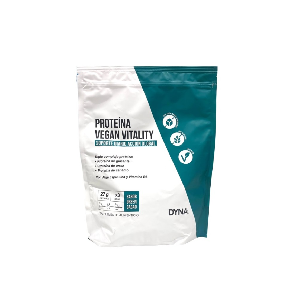 RR Dyna Proteína Vegan Vitality 500g Sabor Green Cacao - Refuerzo Proteico para Veganos