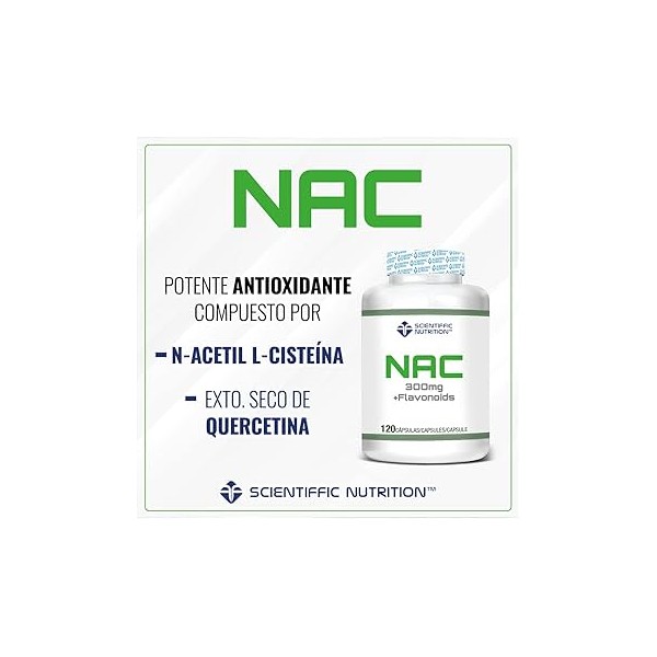NAC 300MG + FLAVONOIDES - 120 CÁPSULAS DE ANTIOXIDANTES...
