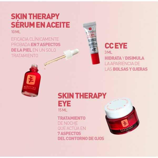 Erborian Los imprescindibles de Día y Noche. With Power Tono Clair: Skin Therapy Eye y Sérum en Aceite, y CC Eye clair