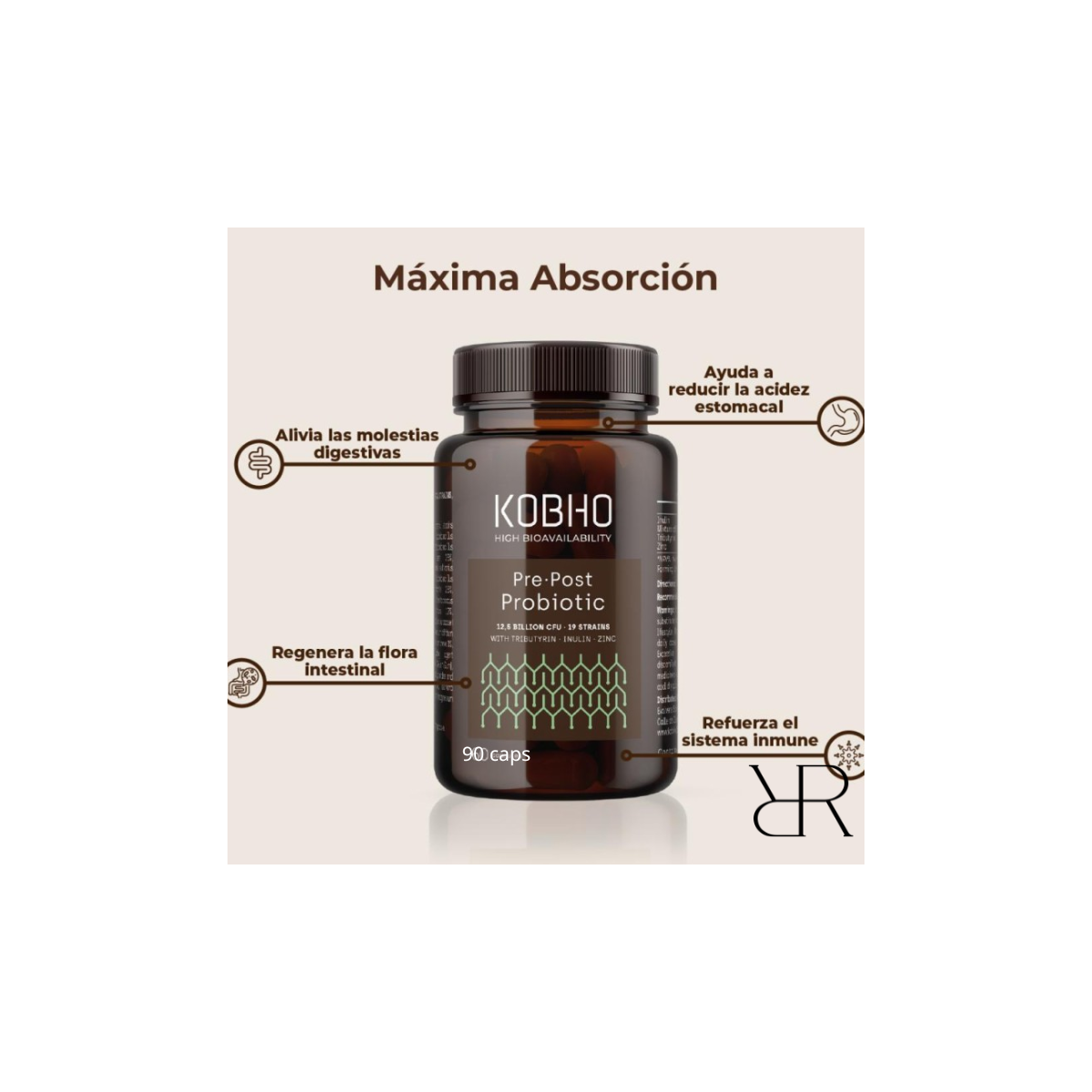 Kobho PRE PROBIÓTICO POSTBIOTICO XL 90 CAPSULAS