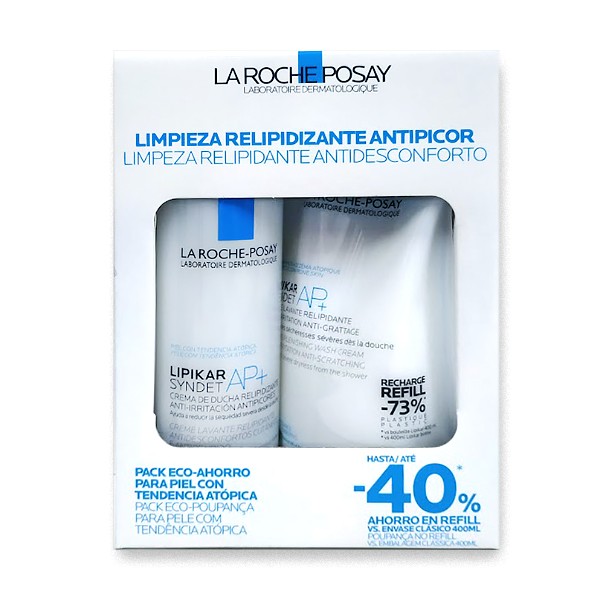 LA ROCHE POSAY - LIPIKAR PACK SYNDET (400ML) + RECARGA (400ML)