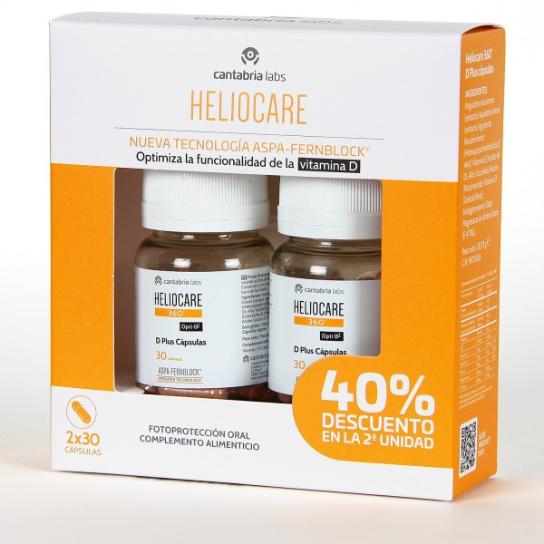 Heliocare 360  D plus 30 cápsulas Pack Duplo