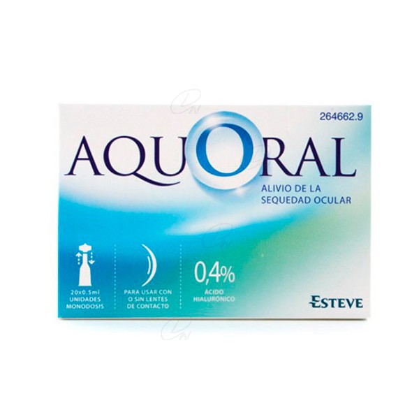 AQUORAL GOTAS OFTALMICAS LUBRICANTES MONODOSIS 05 ML 20 U