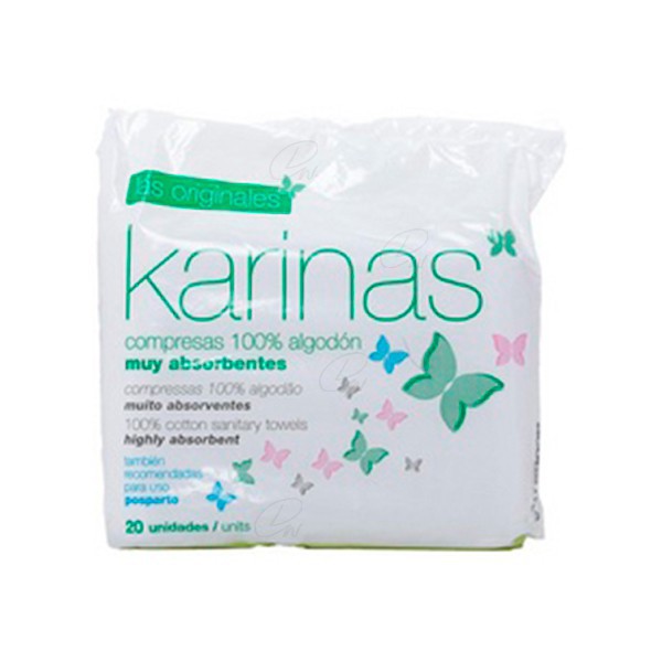 COMPRESAS KARINAS ALGODON 20 U